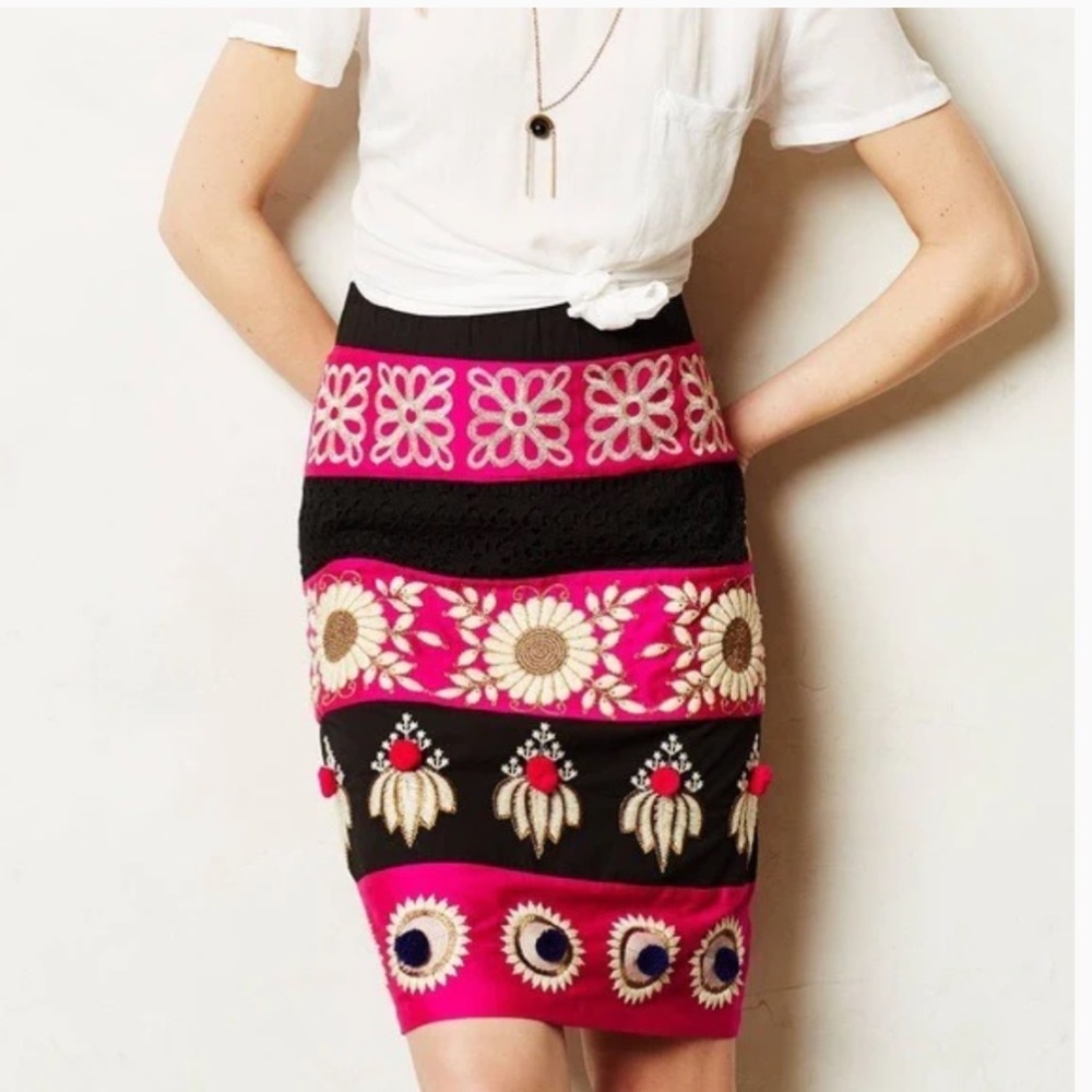 Anthro Leifsdottir Embroidered Skirt - Picture 1 of 6